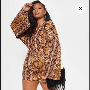 🌸HP🌸 PRETTY  LITTLE THING SNAKESKIN FLARE ROMPER